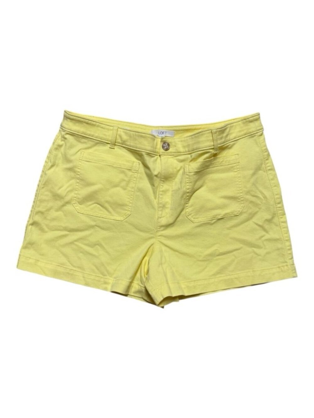 LOFT Palmer Shorts Women’s Size 18 Yellow Stretch Cotton NWT 4” Inseam